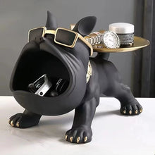 30cm Bulldog Dog Statue Storage Box – Resin Puppy Figurine Home Decor for Living Room