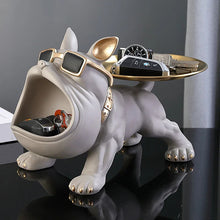 30cm Bulldog Dog Statue Storage Box – Resin Puppy Figurine Home Decor for Living Room