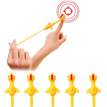 20 pcs Novelty Catapulted Ejection Chicken Toy Light Rubber Finger Prank Flying Toy Slingshot Chicken Finger Toys Turkey Sticky