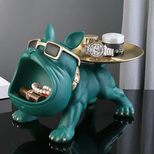 30cm Bulldog Dog Statue Storage Box – Resin Puppy Figurine Home Decor for Living Room