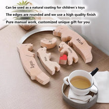 Personalized Wooden Bear Family Puzzle – Custom Name Home Decor Gift for Mom & Baby