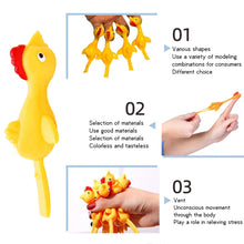 20 pcs Novelty Catapulted Ejection Chicken Toy Light Rubber Finger Prank Flying Toy Slingshot Chicken Finger Toys Turkey Sticky