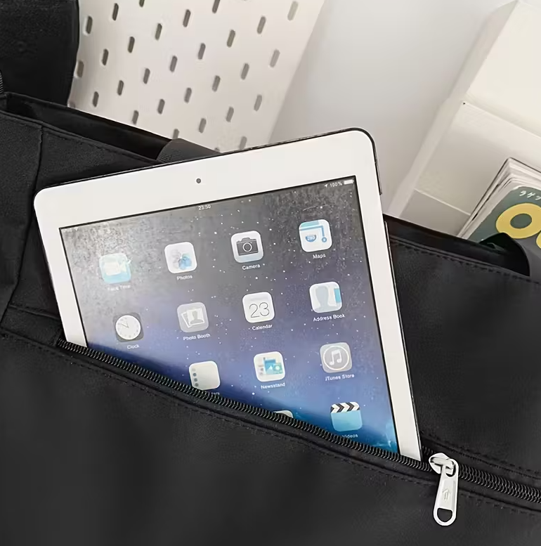 Oxford Material Men'S Casual Shoulder Bag, Large Tote with Multiple Pockets, Street Style Crossbody Satchel for Students