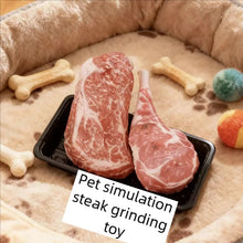 Steak & Bone Squeaky Dog Chew Toy | Bite-Resistant Plush Training Toy for Puppies & Dogs