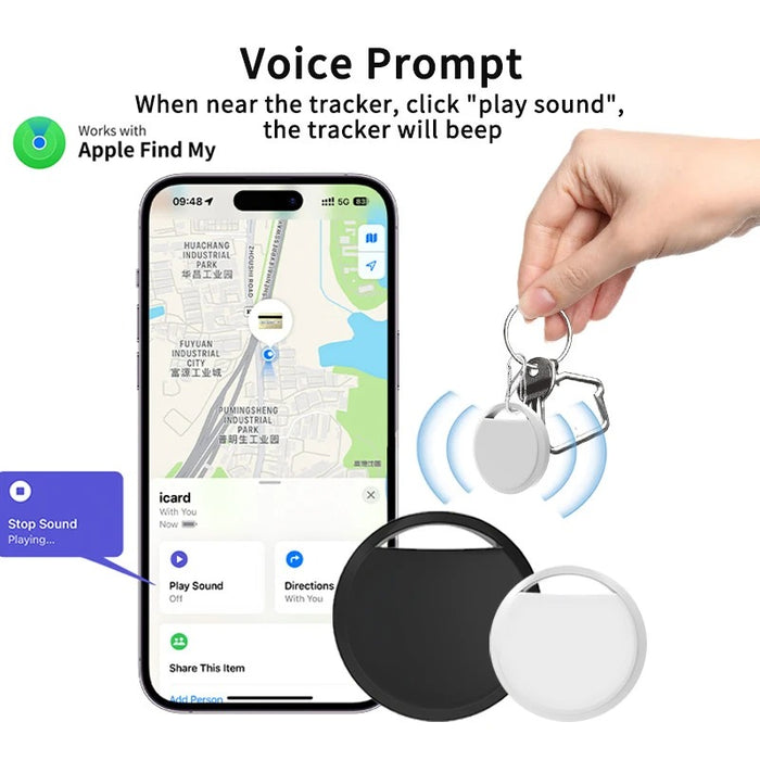 Smart Bluetooth GPS Tracker | Find My Compatible Mini Anti-Lost Locator for Keys, Pets, Car & Kids