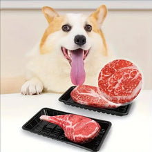 Steak & Bone Squeaky Dog Chew Toy | Bite-Resistant Plush Training Toy for Puppies & Dogs