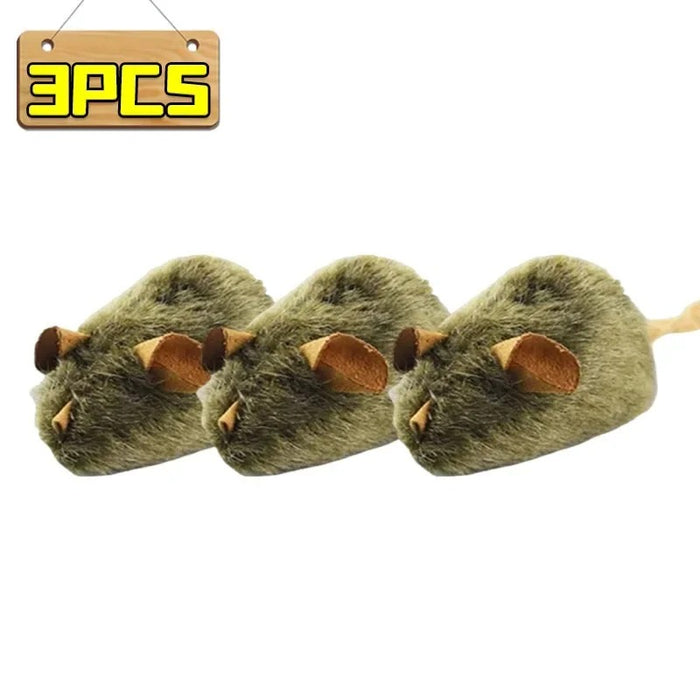Plush Mouse Cat Toy | Interactive Squeaky Kitten Chew Toy (1–5pcs)